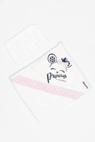 Полотенце для купания с уголком и перчаткой "Принцесса" цвет розовый ЦБ-00187010 SKT000833930 фото