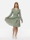 Женское демисезонное короткое платье 44 цвет оливковый ЦБ-00210701 SKT000890365 фото