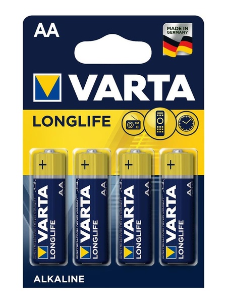 Батарейка VARTA LONGLIFE AA BLI 4 ALKALINE, ЦІНА ЗА 1 ШТ. колір різнокольоровий ЦБ-00141868 SKT000495805 фото