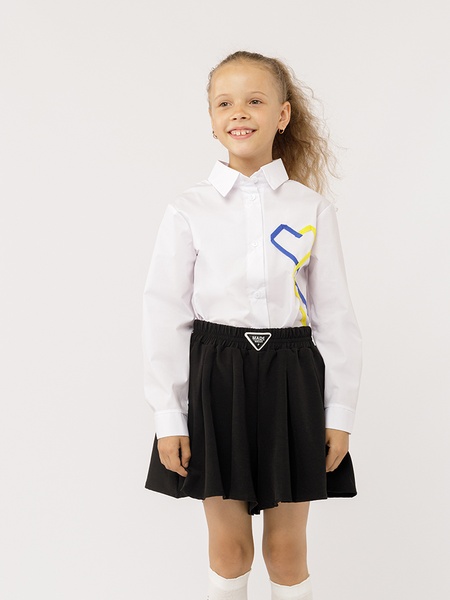 Сорочка з довгим рукавом для дівчинки 152 колір білий ЦБ-00221721 SKT000913471 фото