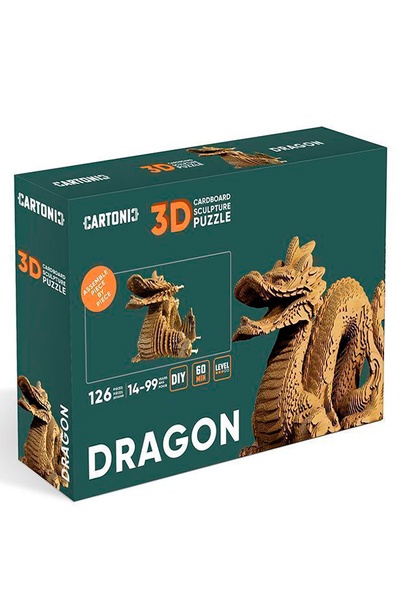Картонный конструктор "Cartonic 3D Puzzle DRAGON" цвет коричневый ЦБ-00241061 SKT000961069 фото
