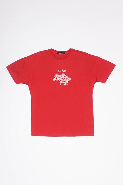 Женская футболка 42 цвет красный ЦБ-00193572 SKT000852129 фото