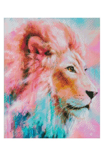 Набір алмазної мозаїки "Рожевий лев" колір різнокольоровий ЦБ-00245837 SKT000982851 фото