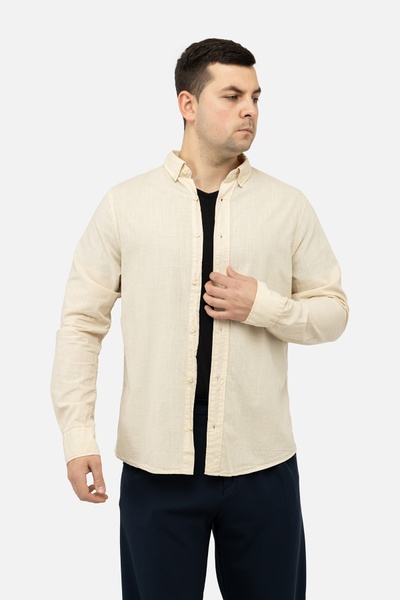 Мужская рубашка с длинным рукавом 52 цвет молочный ЦБ-00241592 SKT000962003 фото