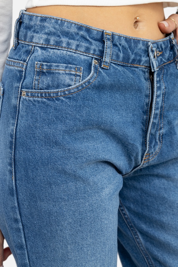 Женские джинсы мом 40 цвет синий ЦБ-00245749 SKT000982640 фото
