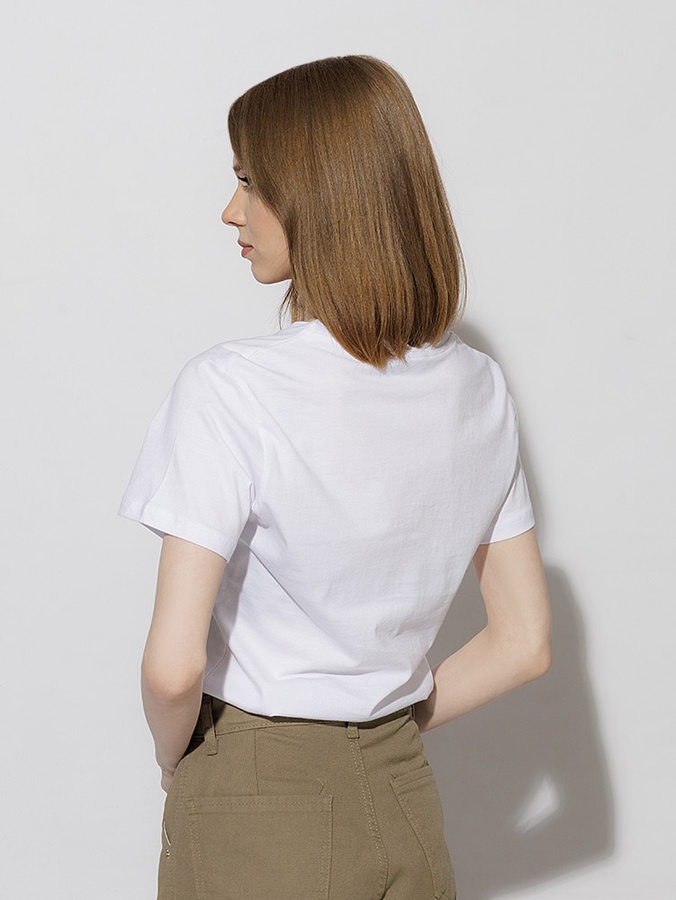 Жіноча футболка регуляр 48 колір білий ЦБ-00216232 SKT000900240 фото