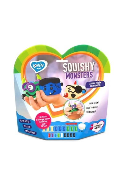 Набор для лепки с воздушным пластилином "Squishy Monsters" цвет разноцветный ЦБ-00214337 SKT000896196 фото