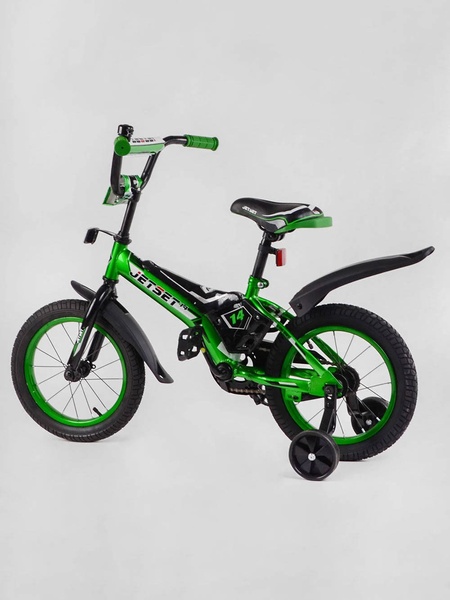 Дитячий двоколісний велосипед колір чорно-зелений ЦБ-00213399 SKT000893651 фото