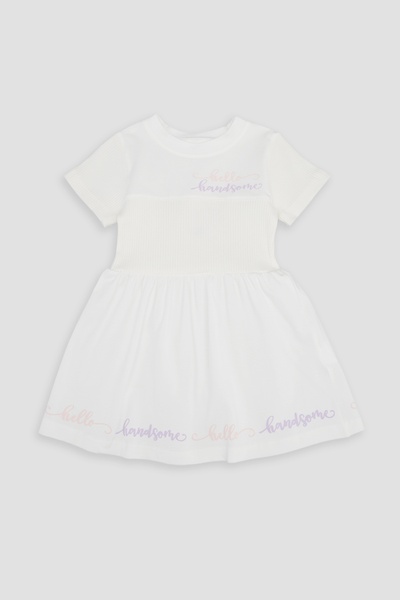 Платье с коротким рукавом для девочки 110 цвет молочный ЦБ-00245132 SKT000980585 фото