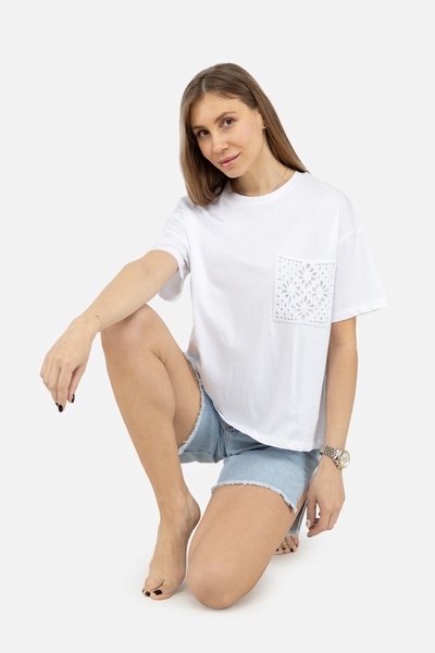 Женская футболка с коротким рукавом 46 цвет белый ЦБ-00250394 SKT000993092 фото
