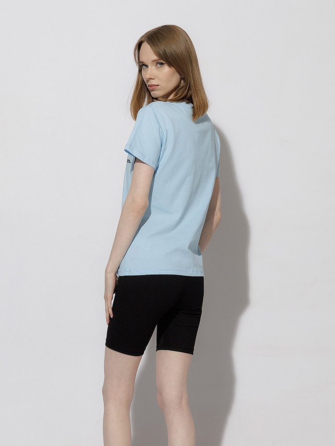 Жіноча футболка регуляр 46 колір блакитний ЦБ-00216234 SKT000900249 фото