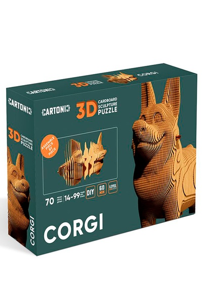 Картонный конструктор "Cartonic 3D Puzzle CORGI" цвет коричневый ЦБ-00235330 SKT000945787 фото