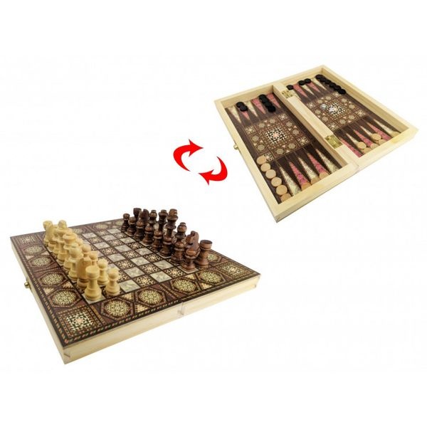 Набір інтелектуальних ігор 3 в 1: шашки, шахи, нарди колір різнокольоровий ЦБ-00138940 SKT000489592 фото