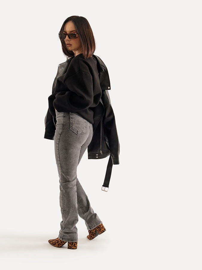 Жіночі джинси-регуляр 40 колір темно-сірий ЦБ-00228364 SKT000929093 фото