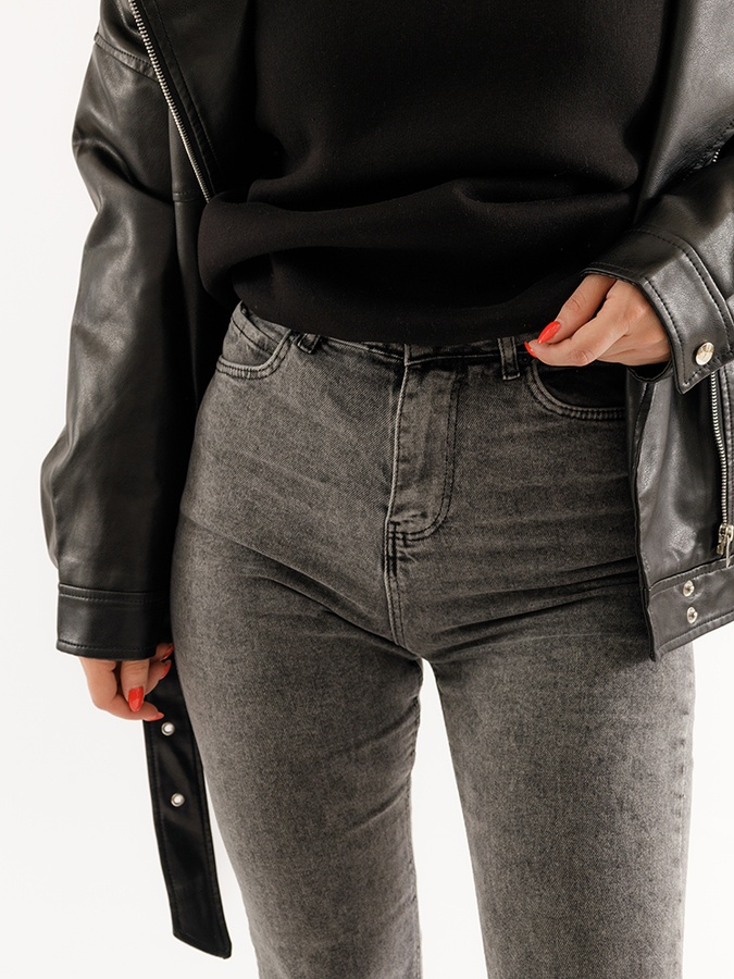 Жіночі джинси-регуляр 40 колір темно-сірий ЦБ-00228364 SKT000929093 фото