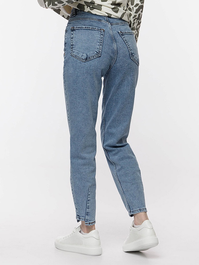 Жіночі джинси мом 38 колір блакитний ЦБ-00215210 SKT000898036 фото