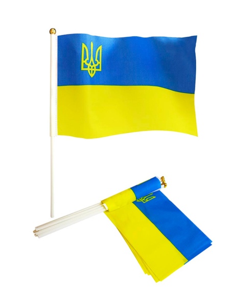 Флаг Украины со штоком цвет разноцветный ЦБ-00230387 SKT000934479 фото