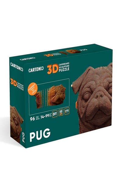Картонный конструктор "Cartonic 3D Puzzle Pug" цвет коричневый ЦБ-00235335 SKT000945794 фото