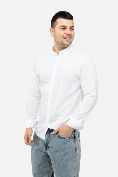 Мужская рубашка с длинным рукавом 52 цвет белый ЦБ-00244801 SKT000979896 фото