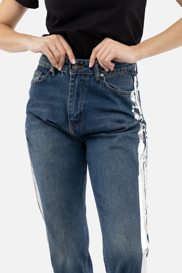 Жіночі джинси мом 34 колір темно-синій ЦБ-00233549 SKT000941727 фото