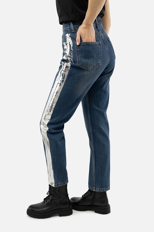 Жіночі джинси мом 34 колір темно-синій ЦБ-00233549 SKT000941727 фото