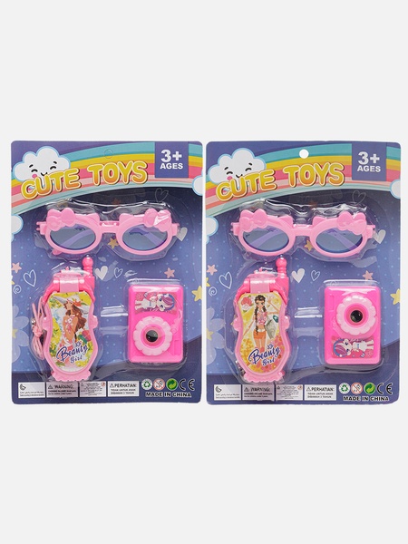 Іграшковий набір 3 в 1 - телефон, окуляри, фотоапарат колір різнокольоровий ЦБ-00225210 SKT000921899 фото