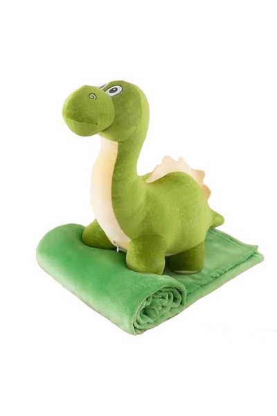 Игрушка с пледом 3 в 1 - Динозавр. цвет зеленый ЦБ-00238160 SKT000955578 фото