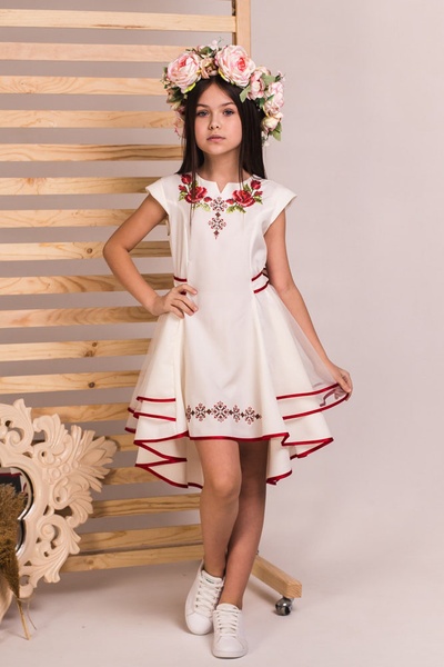 Сукня вишиванка на дівчинку 140 колір молочний ЦБ-00117737 SKT000448566 фото