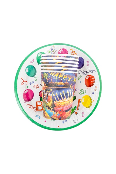 Набор - Тарелки, бумажные стаканы, "С днем рождения" цвет разноцветный ЦБ-00208667 SKT000884967 фото