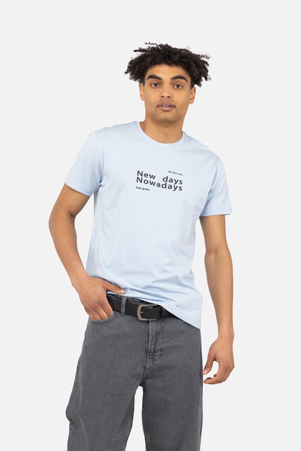 Мужская футболка с коротким рукавом 46 цвет голубой ЦБ-00243195 SKT000967371 фото