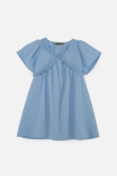 Платье с коротким рукавом для девочки 128 цвет голубой ЦБ-00247367 SKT000986845 фото
